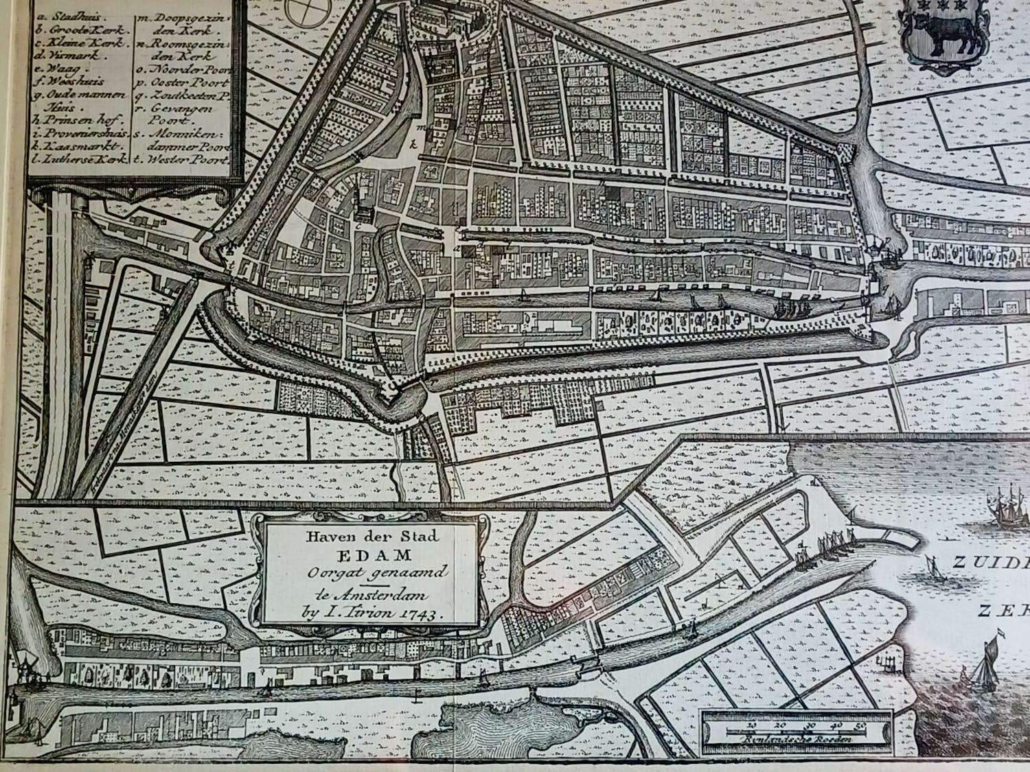 Isaac Tirion - Grondtekening der stad Edam. verkocht voor € 30!