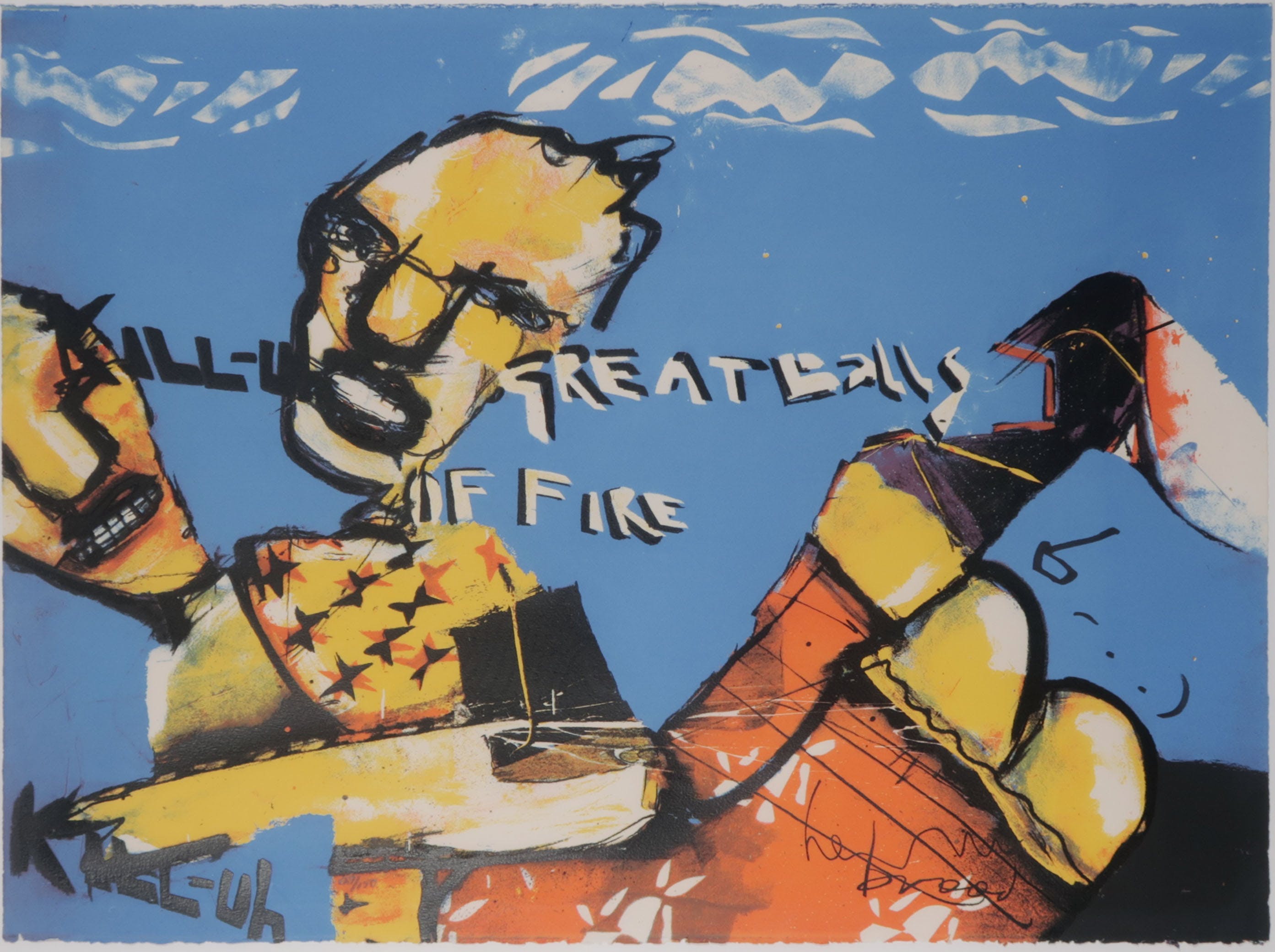 Herman Brood - Zeefdruk, Great Balls of Fire - Ingelijst (Groot) kopen? Bied vanaf 300!