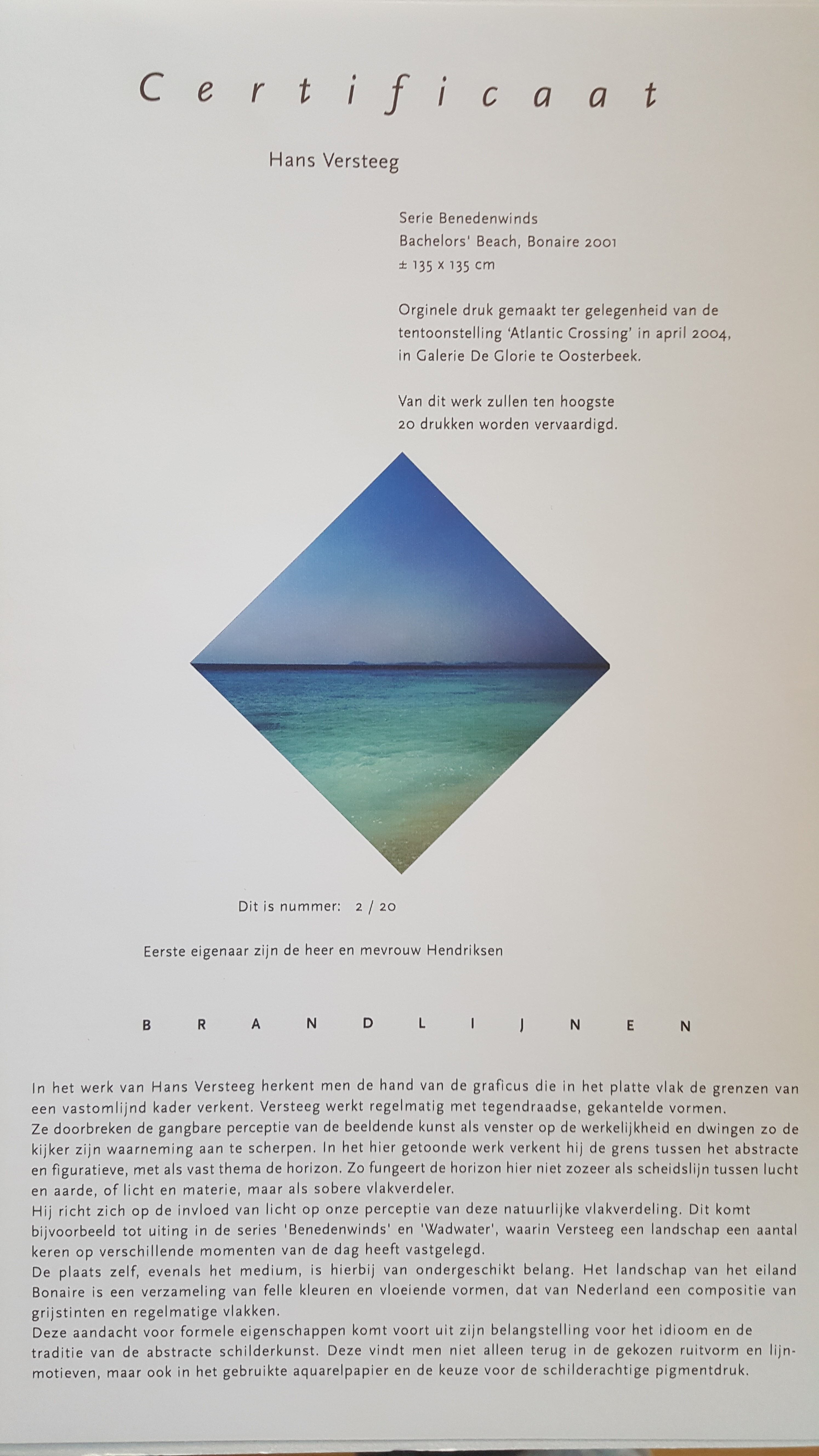 Hans A. Versteeg - Cariben liefhebbers opgelet: twee piëzografie werken met kustlijnen kopen? Bied vanaf 200!