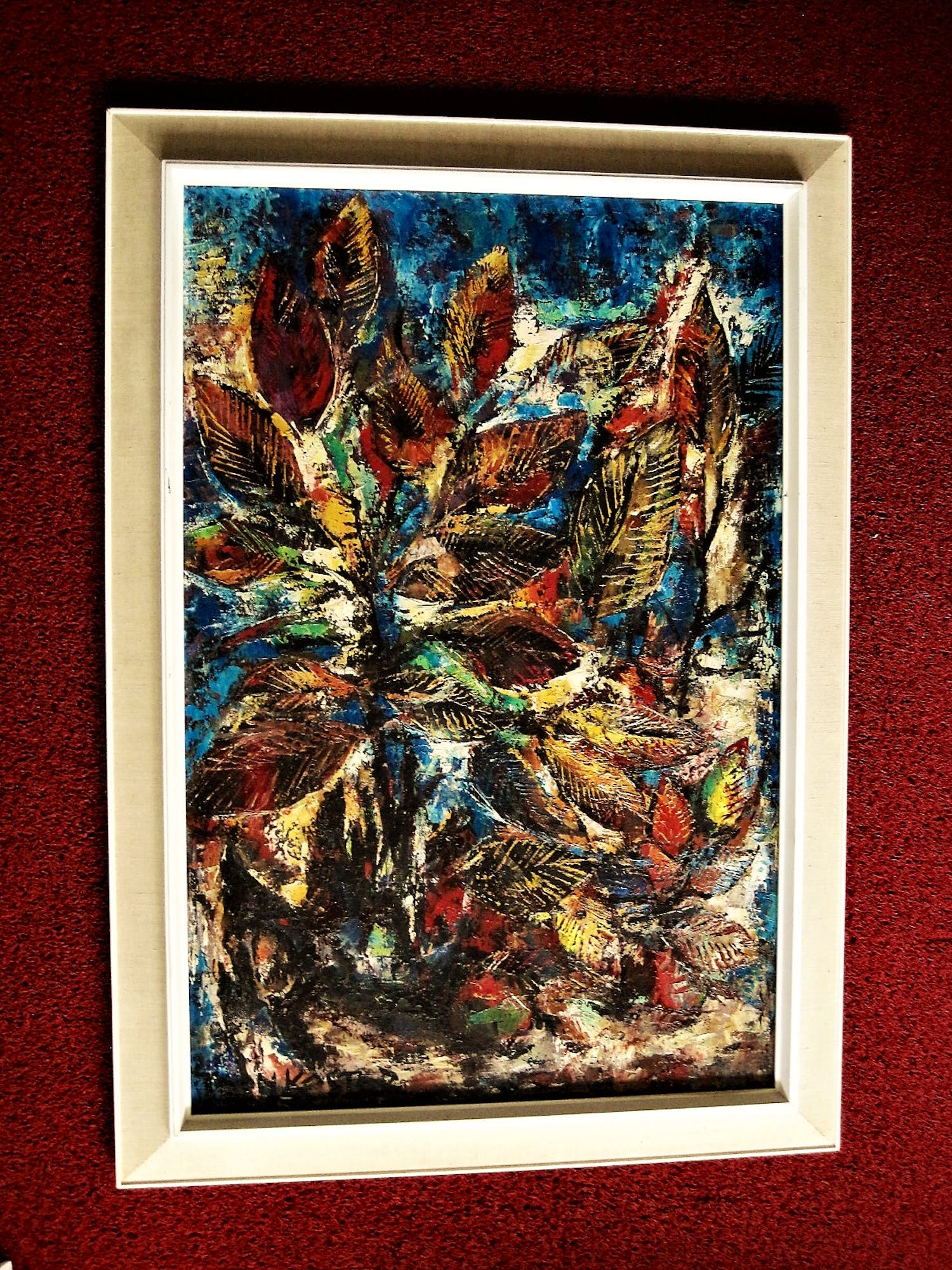 Toon Koster - Fraai jaren 60 express. stilleven "Herfst takken" in originele lijst - GROOT! verkocht voor € 86!