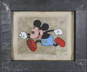 Jan Bollaert - Gemengde techniek/schildering op landkaart, Thuringische staaten - Ingelijst kopen? Bied vanaf 50!