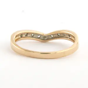 14k bicolour gouden ring bezet met briljant diamant tot. 0.05ct – F/G – VS/SI kopen? Bied vanaf 180!