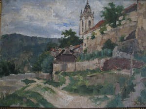 Froukje Wartena - Dorpsgezicht met Kerk en Landschap kopen? Bied vanaf 100!