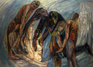 Elly Kuipers - Olieverf op doek, Symbolische voorstelling - Ingelijst (Zeer groot) kopen? Bied vanaf 100!