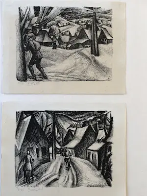 Leo Gestel - Twee litho's Ertsgebergte kaufen? Bieten Sie von 180!