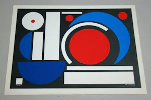 Auguste Herbin - Une - 1954 - Sjabloon in gouachekleuren - Gesigneerd en gedateerd - Atelier Renson kopen? Bied vanaf 400!