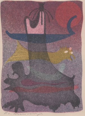 Harry van Kruiningen - kleurenlitho - 'Achnaton' - 1953 kopen? Bied vanaf 49!