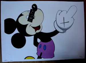 Death NYC - Zeefdruk: Mickey Mouse, The Finger - 2015 kopen? Bied vanaf 60!
