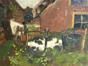 Willem van der Nat - C2605, Liggende koe verkocht voor € 250!