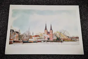 Ciano Siewert - Grote kleurenlithografie "Oostpoort Delft" - Artist Proof exemplaar - gesigneerd kopen? Bied vanaf 47!