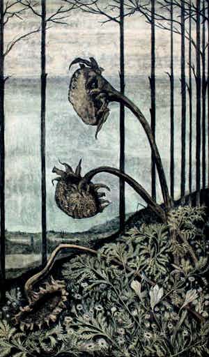 Herman Bernard Dieperink Jzn - litho - Zonnebloemen verkocht voor € 45!