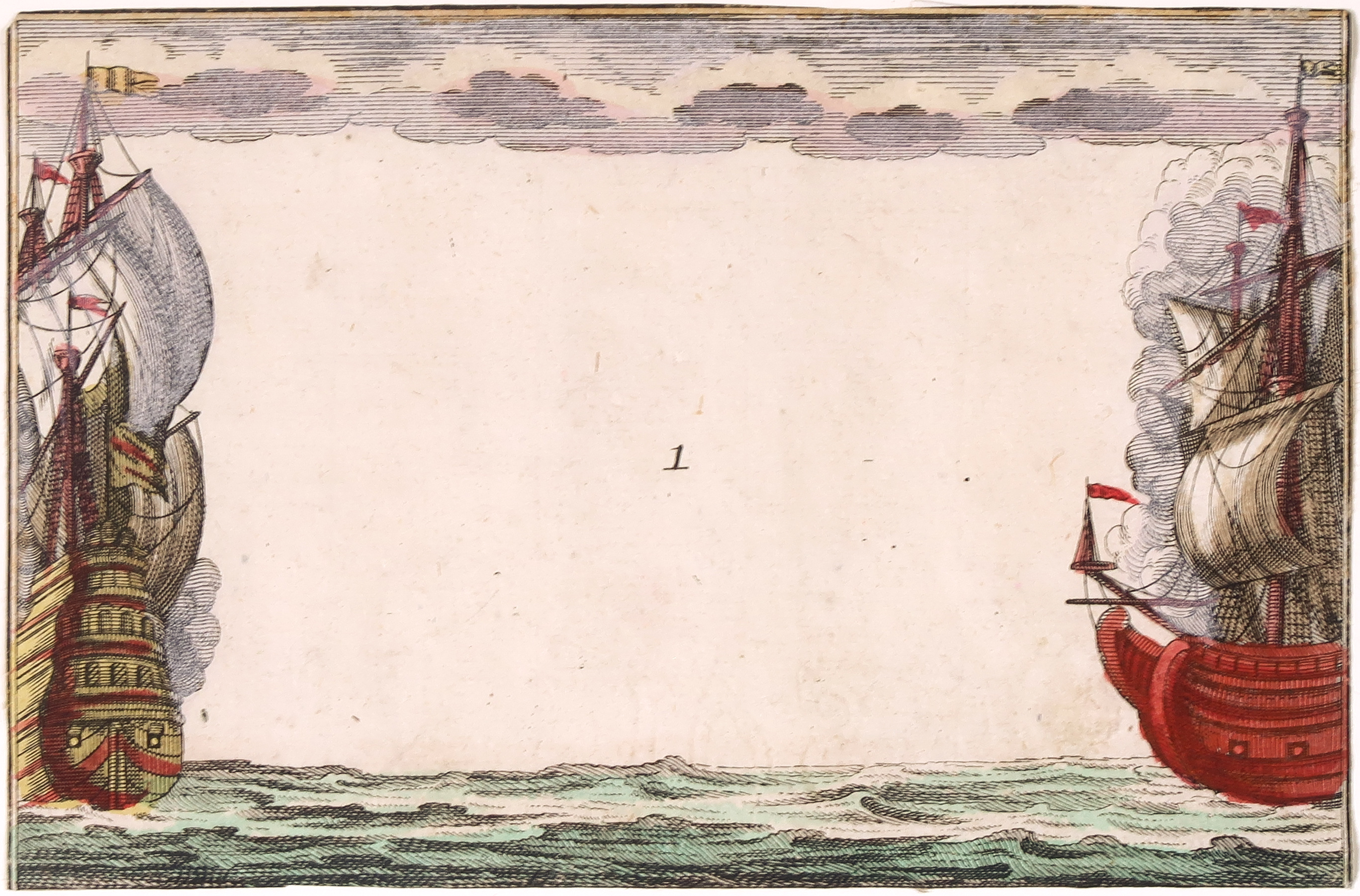 Niet of onleesbaar gesigneerd - Drie handgekleurde gravures, Schepen 1, 2, 3 kopen? Bied vanaf 1!