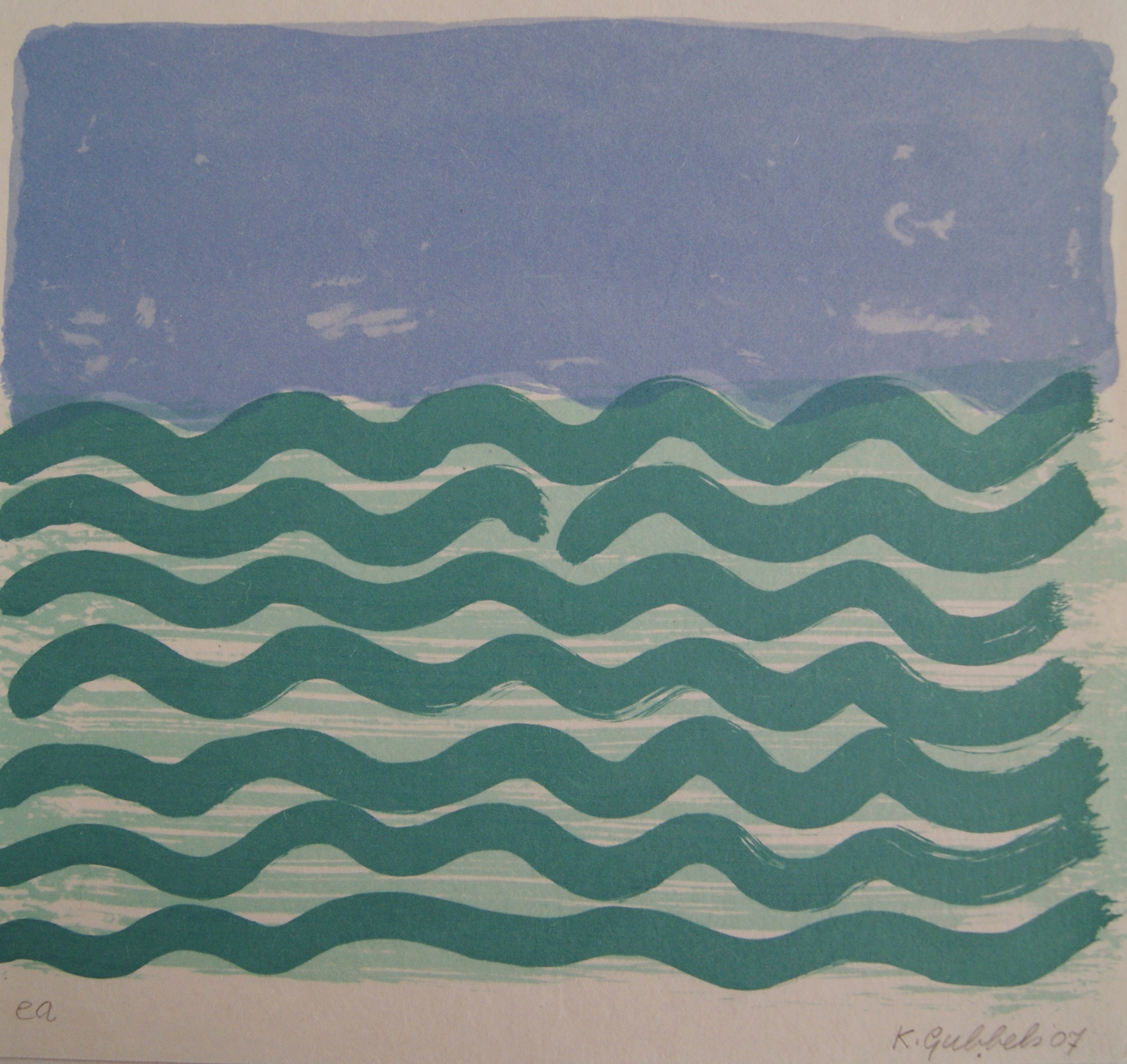 Klaas Gubbels - litho op handgeschept papier 'Het water' - 2007 kopen? Bied vanaf 145!