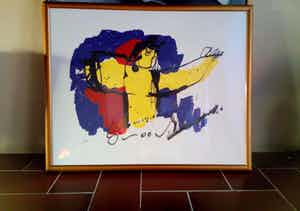 Herman Brood - HERMAN BROOD, grote gelimiteerde en handgesigneerde zeefdruk 'Brasil God' verkocht voor € 175!