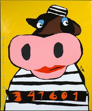 Jeroen Gerlofsma - Zeefdruk, Gele Koe - ingelijst kopen? Bied vanaf 20!