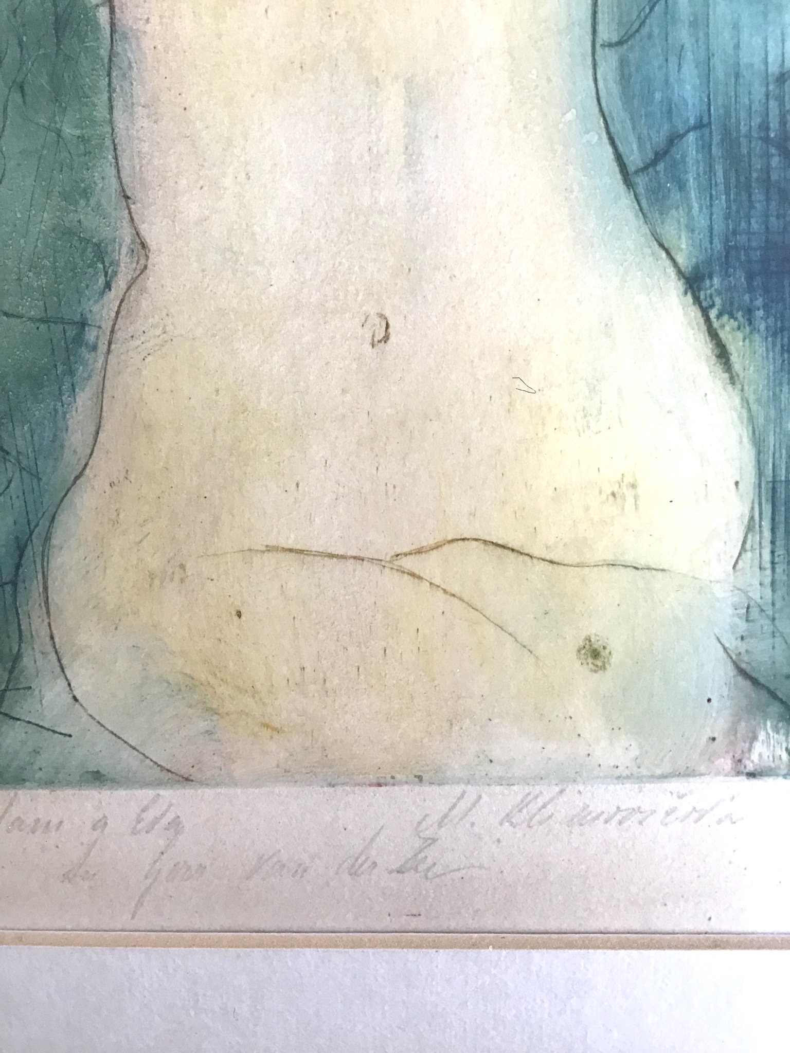 Niet of onleesbaar gesigneerd - Naakt meisje, kleurets, Tsjechisch kunstenaar, gesigneerd kopen? Bied vanaf 1!