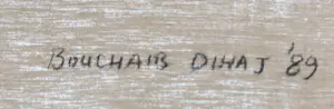 Bouchaib Dihaj - Olieverf op doek, Zonder titel (Geabstraheerd gezicht in roodtinten) kopen? Bied vanaf 100!