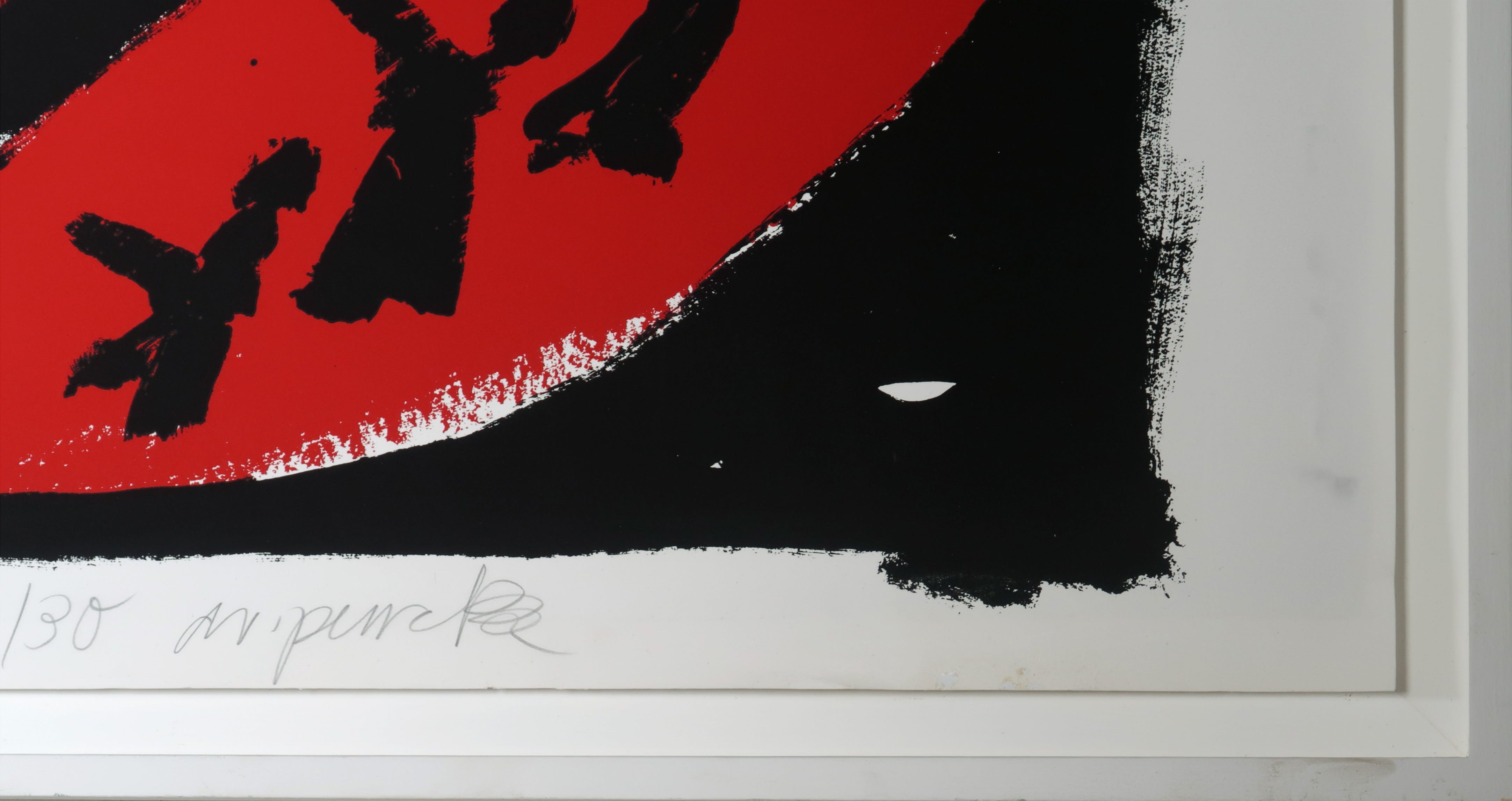 A.R. Penck - Kapitale zeefdruk, Tiger und Jäger (zeer groot) - Ingelijst kopen? Bied vanaf 1750!