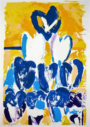 Jan Cremer - Kleurenzeefdruk WINTER TULIPS uit 1998 ---ZEER GROOT!!!! kaufen? Bieten Sie von 225!