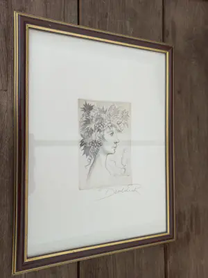 Roland Devolder - Portret van vrouw gekroond met bladeren en druiven kopen? Bied vanaf 75!