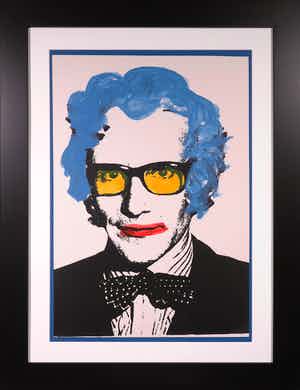 Mr. Brainwash - Met gouache bewerkte zeefdruk - Z.T., Portret Yves Saint Laurent - Ingelijst verkocht voor € 1!
