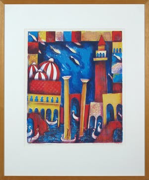 Marianne Aulman - Zeefdruk, Atlantis XXV - Ingelijst kopen? Bied vanaf 1!