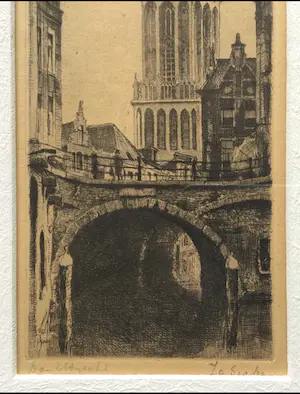 Jan Sirks - Dom Utrecht | ets - ingelijst kopen? Bied vanaf 45!