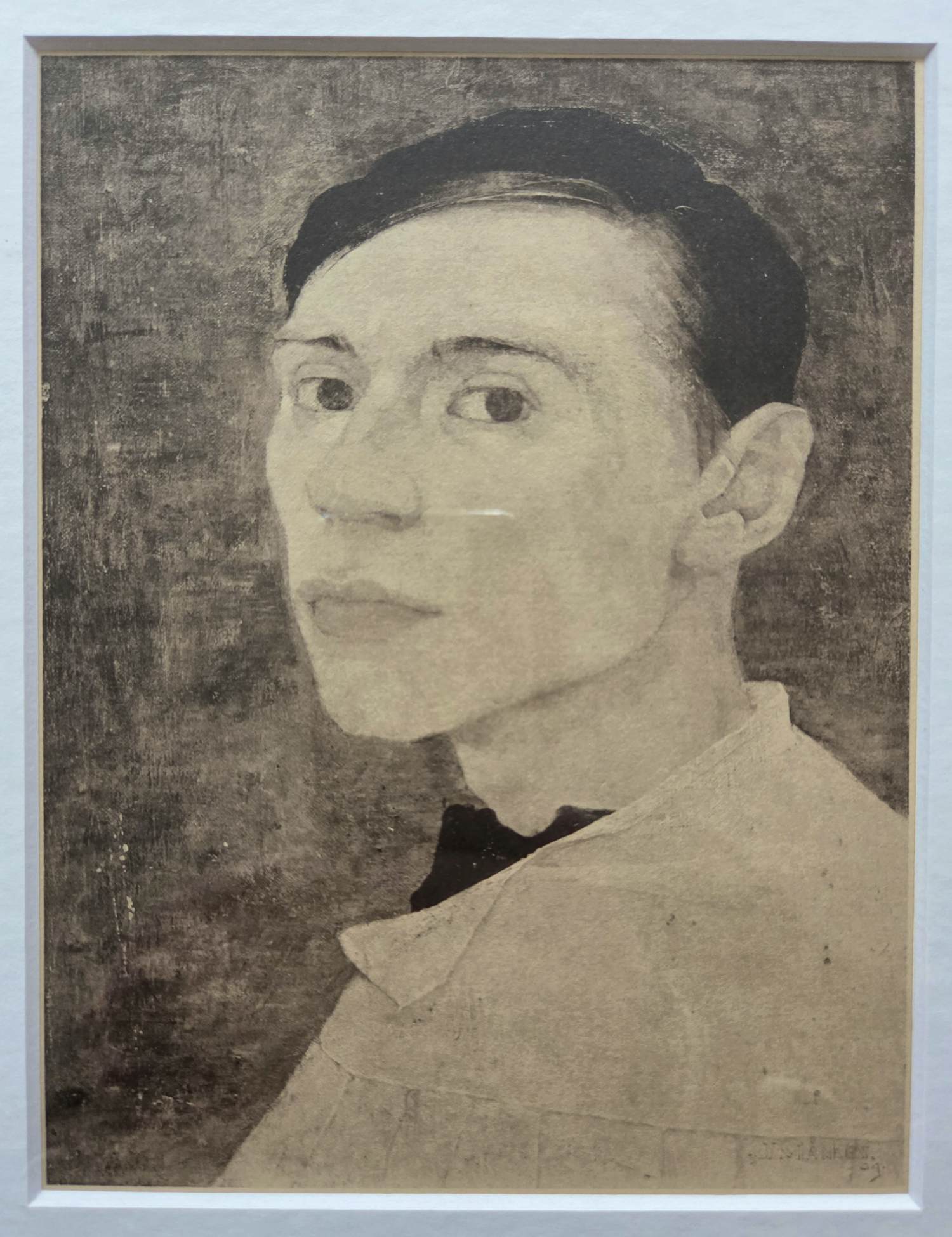 Jan Mankes - Zelfportret kunstenaar. Ingelijst. kopen? Bied vanaf 20!