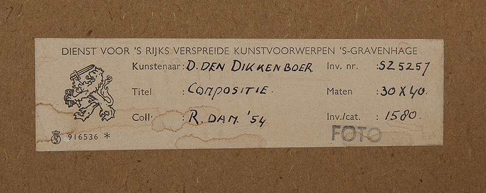 Daniel den Dikkenboer - Compositie - 1954 - Zeefdruk op papier - gesigneerd r.o. - BKR Rotterdam kopen? Bied vanaf 10!