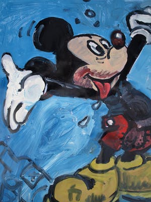 Peter Klashorst - Acrylverf op doek , “Mickey Muis” – GROOT - 119 x 110 cm - 2018 kopen? Bied vanaf 300!
