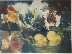 Kees Verwey - Stilleven fruitschaal met bloemen kopen? Bied vanaf 125!