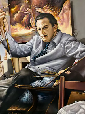 Alfonso Moreno - Salvador Dali in zijn atelier in New York kopen? Bied vanaf 395!