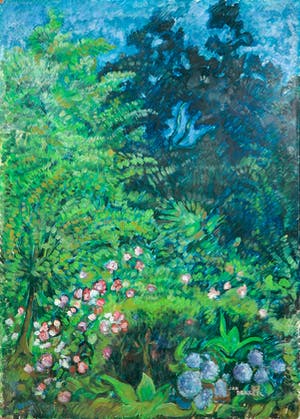 Jan Dekker - Olieverf op hardboard, Hortensia's kopen? Bied vanaf 1!