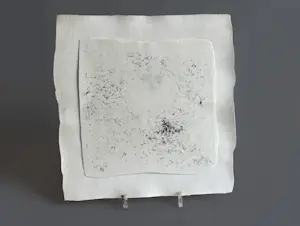 Jan Oosterman jr. - Porseleinen dubbelblad 'Montaillou VI' 1985 kopen? Bied vanaf 150!