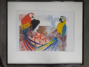 Greetje Korne - Faber - Japanse dame met ara's. kopen? Bied vanaf 79!