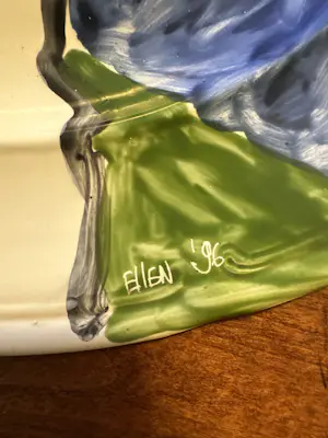 Ellen Meuwese - Porseleinen bord - 1996 - 35 cm doorsnede - eend kopen? Bied vanaf 50!