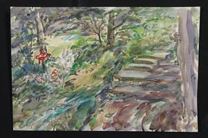 Jan Sluijters (jr.) - Aquarel, Traptrede in het park kopen? Bied vanaf 60!