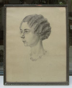 Niet of onleesbaar gesigneerd - Portret van jonge vrouw - potlood kopen? Bied vanaf 1!