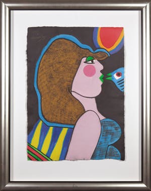 Corneille - Aquagravure op handgeschept papier, Zonder titel - Ingelijst kopen? Bied vanaf 400!
