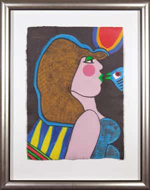 Corneille - Aquagravure op handgeschept papier, Zonder titel - Ingelijst verkocht voor € 400!