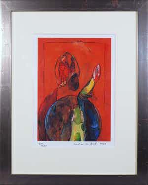 Ruud van der Beele - Zeefdruk, z.t. Abstract 1 - Ingelijst verkocht voor € 35!