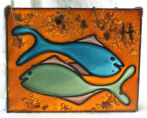 Niet of onleesbaar gesigneerd - Raamhanger , Vissen – oud kopen? Bied vanaf 1!