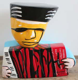 Herman Brood - Handbeschilderd 3D beeld: Accordionist (31 cm, met handgesigneerd certificaat) verkocht voor € 299!