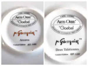 AcheterPorzellanfabrik W. Goebel - 2 Wandteller Artis Orbis Paul Gauguin Arearea und Deux Tahitiennes 90er Jahre? Enchérissez de 58!