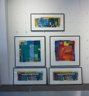 Jos Verwiel - VIJF zeefdrukken inclusief lijst! kopen? Bied vanaf 100!