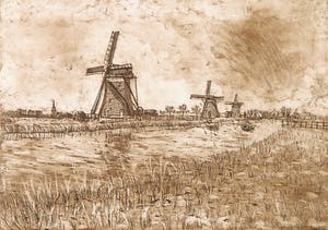 Francisco Perez Anguita - Ets en aquatint, De drie molens kopen? Bied vanaf 1!