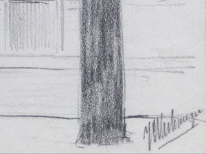 Johan Christiaan Kerkmeijer - Kerk in Aagtekerke - Tekening kopen? Bied vanaf 45!