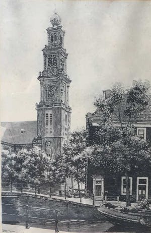 Cornelis Brandenburg - C4721-1, ets Westerkerk Amsterdam kopen? Bied vanaf 50!