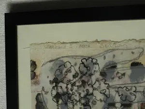 Caroline Serton - Gemengde techniek , ingelijst , Zaaihand I Texel - 2006 kopen? Bied vanaf 50!