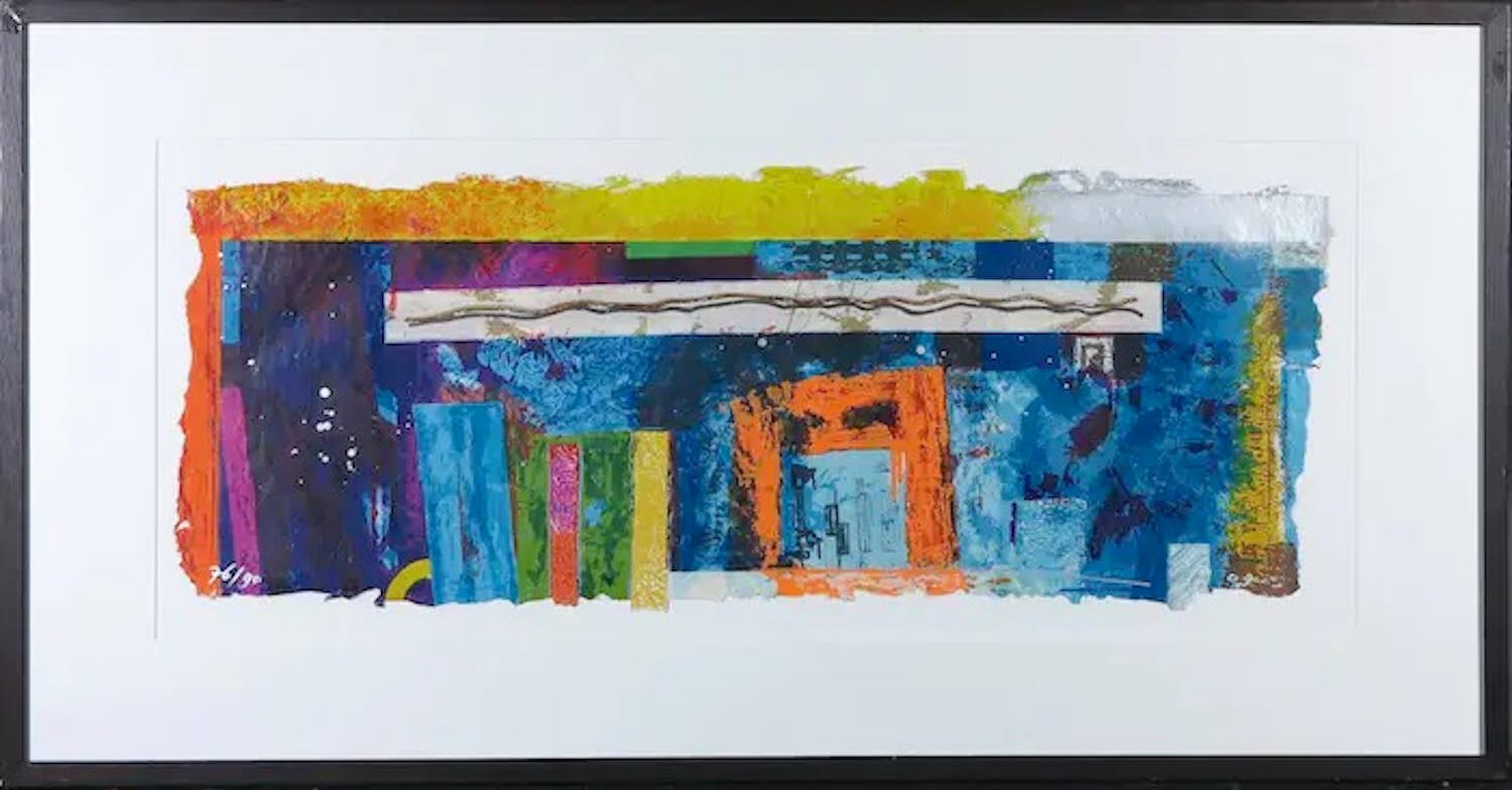 Jos Verwiel - Zeefdruk, Blueprint II - Ingelijst (Groot) kopen? Bied vanaf 1!